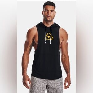 Preowned Men’s Project Rock Sleeveless Hoodie Large. Hardest worker in the Room